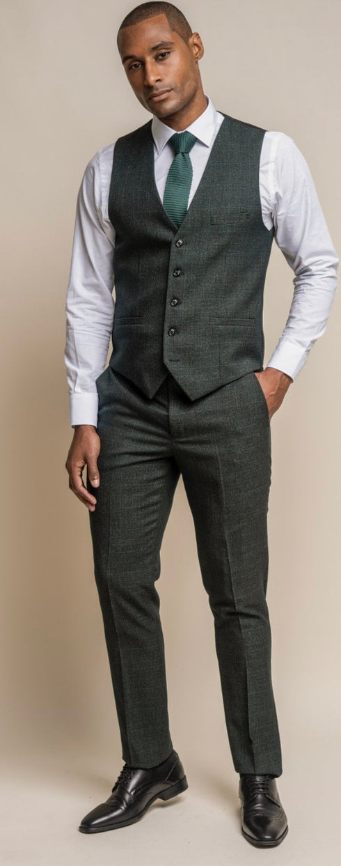 Cavani caridi olive 3 piece suit