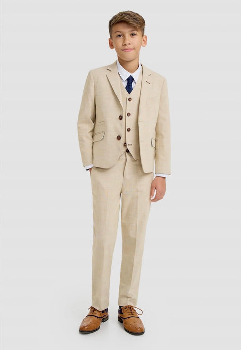 Cavani Boys Camden Beige 3 piece suit