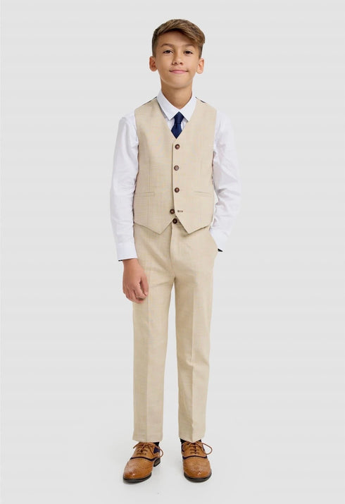 Cavani Boys Camden Beige 3 piece suit