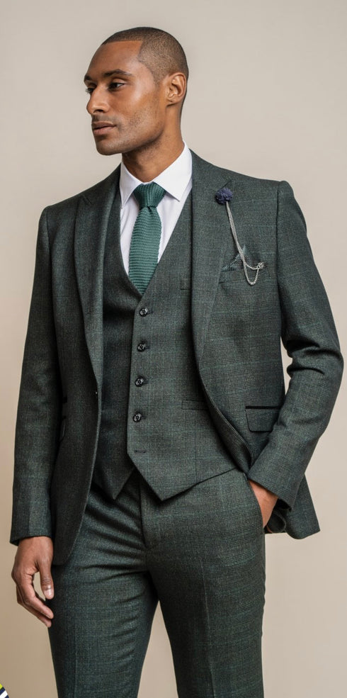 Cavani caridi olive 3 piece suit