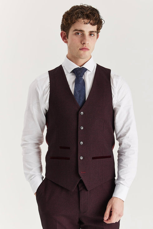 Paul Andrews Regent Wine 3 piece suit