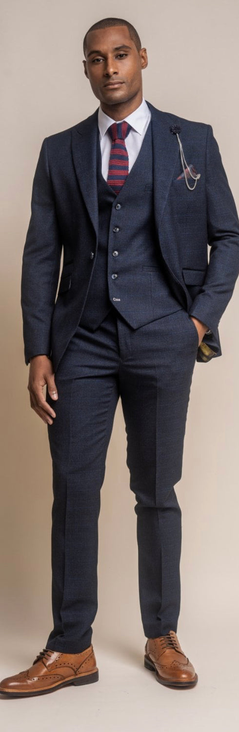 Cavani Caridi navy 3 piece suit