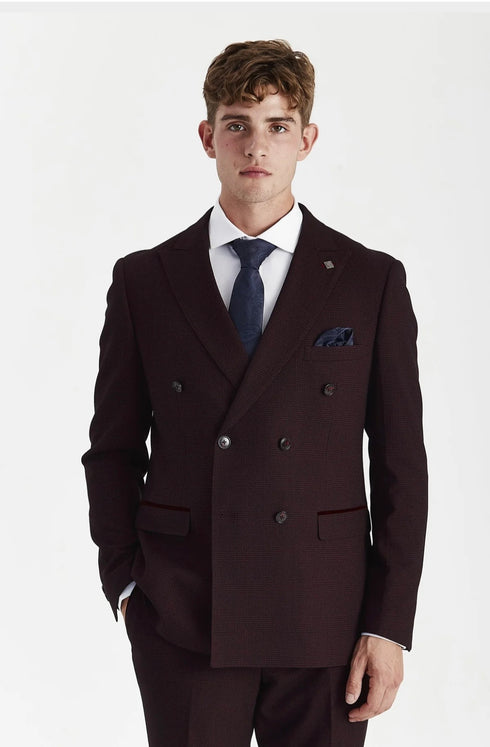 Paul Andrews Regent Wine double breasted suit