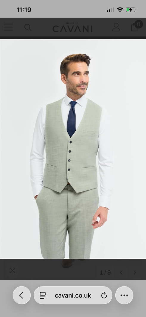 Cavani Camden Sage 3 piece suit