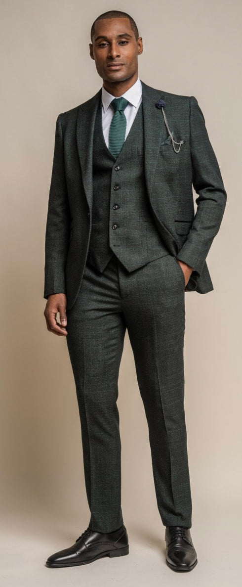 Cavani caridi olive 3 piece suit