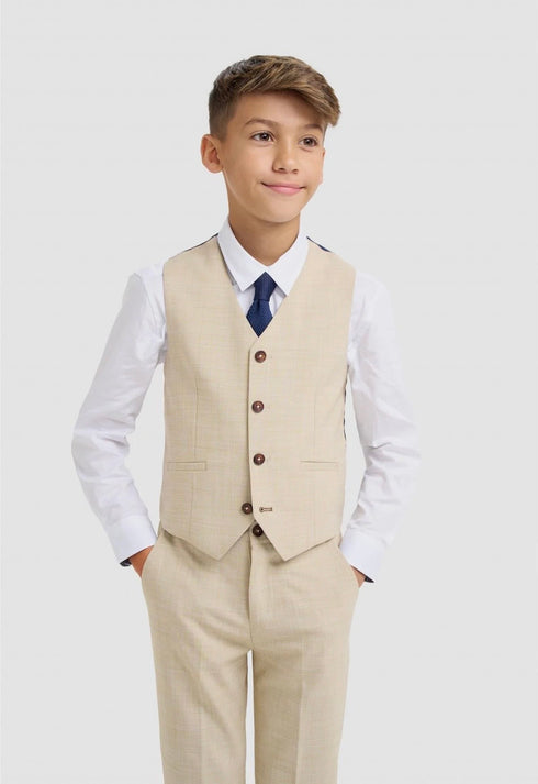 Cavani Boys Camden Beige 3 piece suit