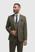 Cavani Damon Sage 3 piece suit with double breasted waistcoat