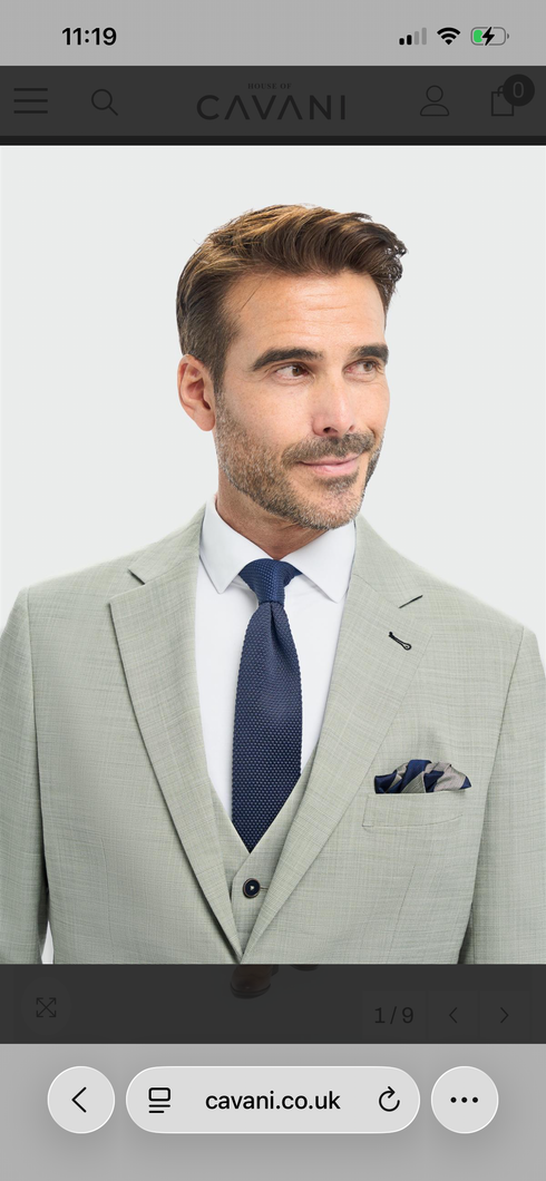 Cavani Camden Sage 3 piece suit