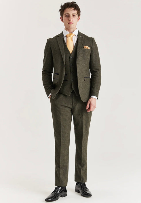 Paul Andrews Oscar Green Tweed three piece suit
