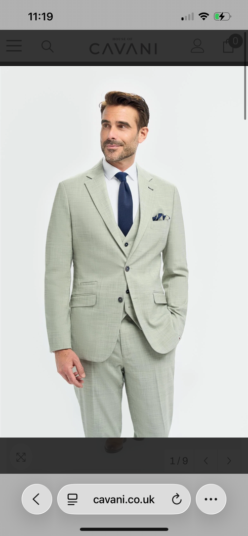 Cavani Camden Sage 3 piece suit
