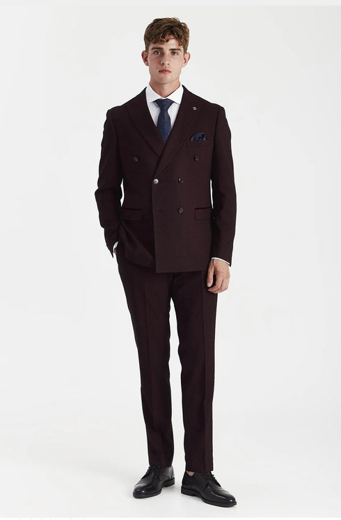 Paul Andrews Regent Wine double breasted suit