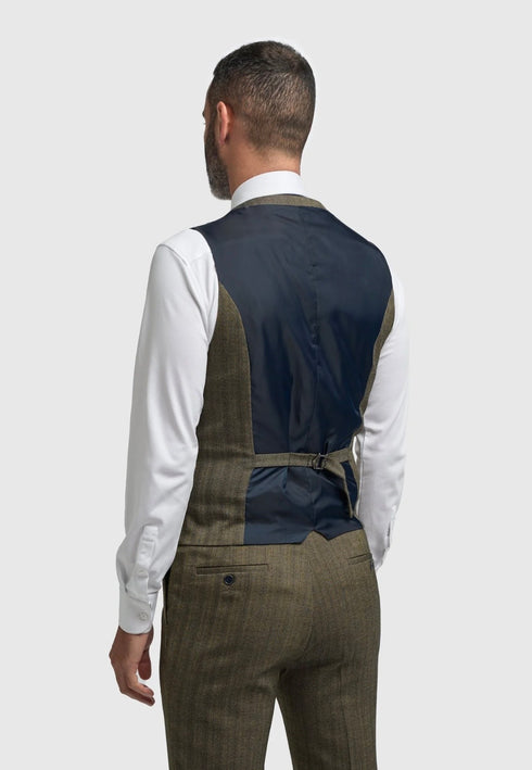 Cavani Damon Sage 3 piece suit with double breasted waistcoat