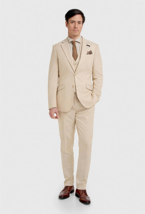 Cavani Malibu Beige 3 piece suit