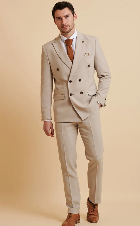 Marc Darcy HM5 stone double breasted suit.