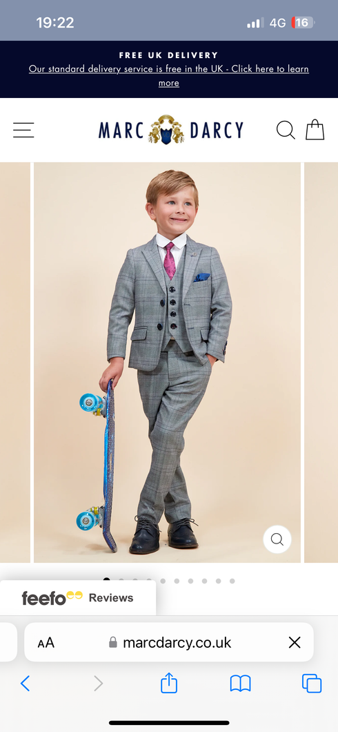 Marc Darcy Gerry grey Kids Suit