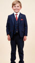 Marc Darcy Edinson Navy wine check kids suit