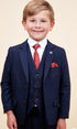 Marc Darcy Edinson Navy wine check kids suit