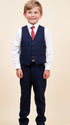 Marc Darcy Edinson Navy wine check kids suit