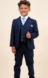 Marc Darcy Edinson navy with blue check kids suit
