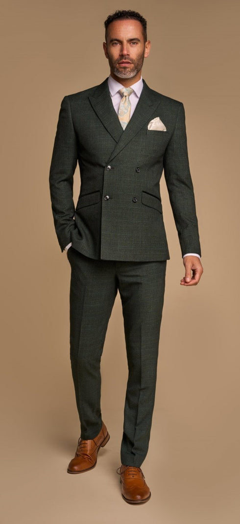 Cavani CARIDI OLIVE double breasted suit