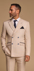 Cavani CARIDI Beige Double Breasted suit