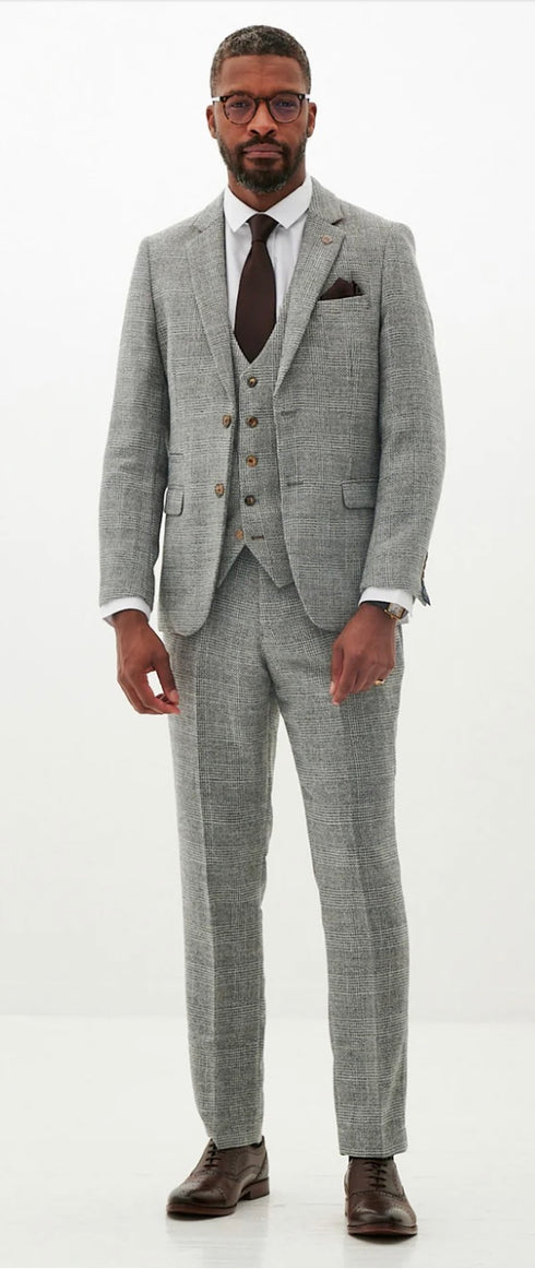 Marc Darcy Kris - Silver Grey Tweed Suit