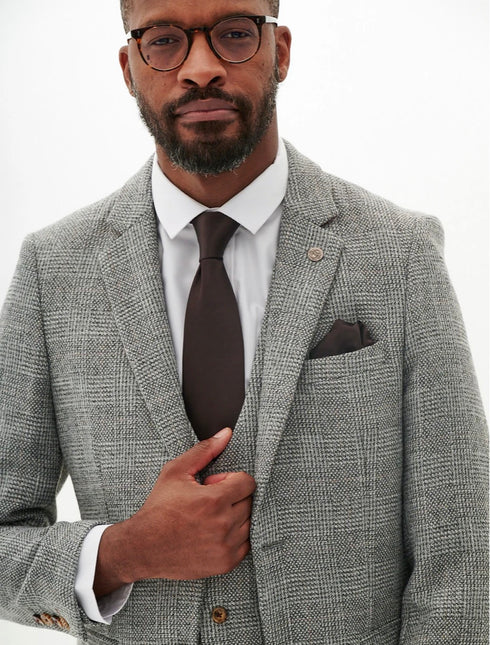 Marc Darcy Kris - Silver Grey Tweed Suit