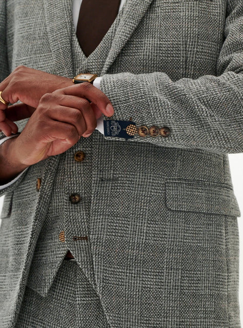 Marc Darcy Kris - Silver Grey Tweed Suit