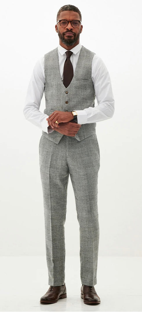 Marc Darcy Kris - Silver Grey Tweed Suit