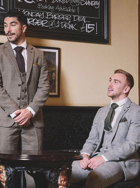 Marc Darcy Kris - Silver Grey Tweed Suit