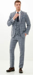 Marc Darcy Kris - Sky Blue Tweed Three Piece Suit