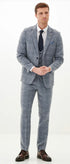 Marc Darcy Kris - Sky Blue Tweed Three Piece Suit