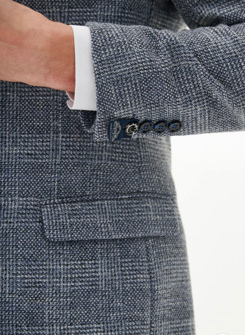 Marc Darcy Kris - Sky Blue Tweed Three Piece Suit