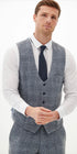 Marc Darcy Kris - Sky Blue Tweed Three Piece Suit