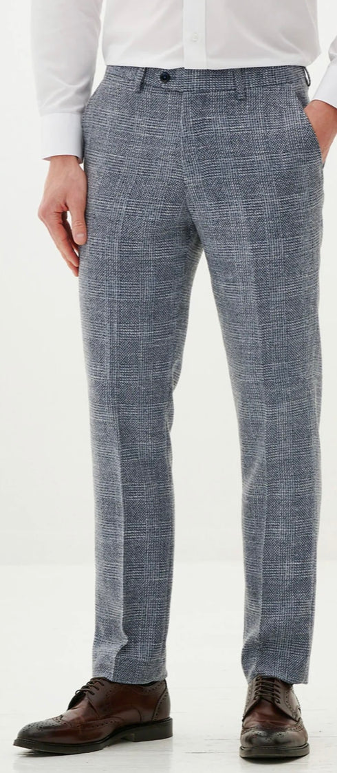 Marc Darcy Kris - Sky Blue Tweed Three Piece Suit