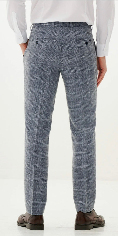 Marc Darcy Kris - Sky Blue Tweed Three Piece Suit