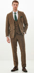 Marc Darcy Kris - Tan Tweed Three Piece Suit