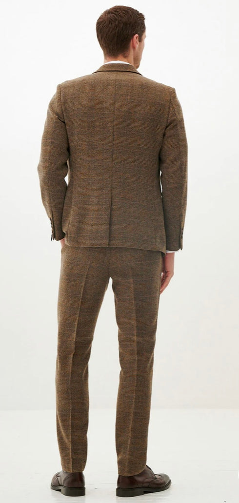 Marc Darcy Kris - Tan Tweed Three Piece Suit