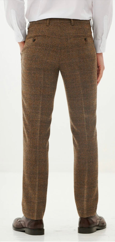 Marc Darcy Kris - Tan Tweed Three Piece Suit