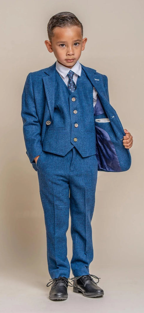 Cavani Boys Orson Blue Three Piece Suit