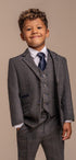 Cavani Boys Albert Grey Tweed Check Suit