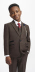 Cavani Boys Caridi Brown Three Piece Suit