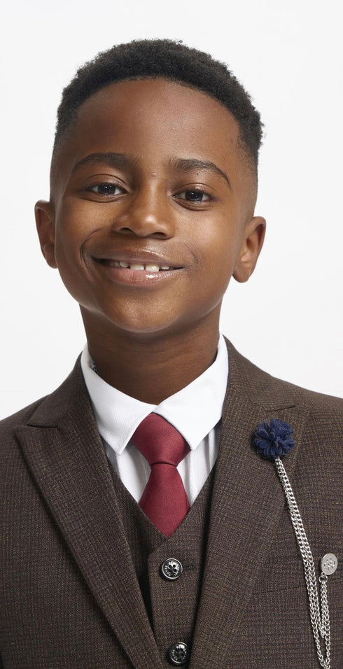 Cavani Boys Caridi Brown Three Piece Suit