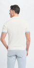 Enrico Ecru Open Neck Knitted Polo Shirt