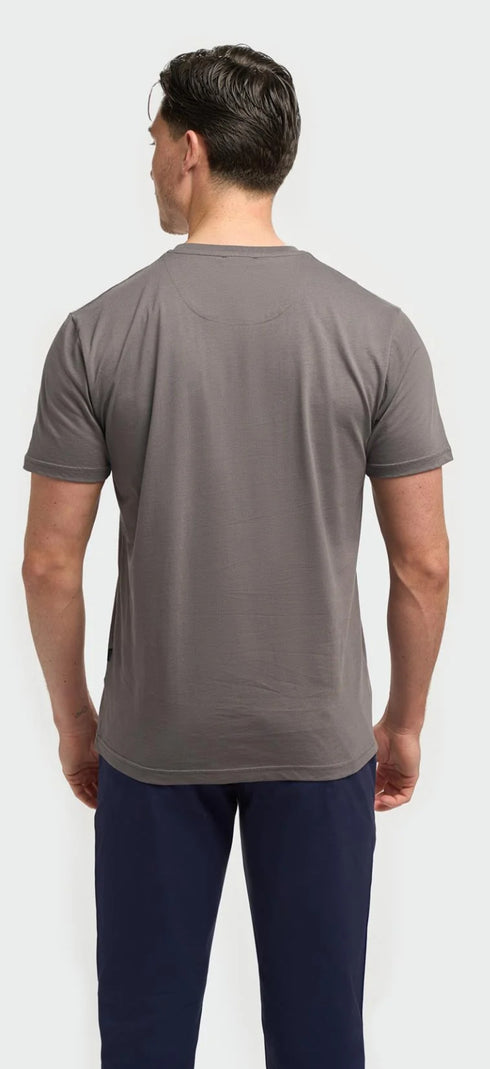 Sanchez Charcoal Pure Cotton Stretch Fit Crew Neck T-Shirt
