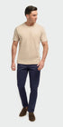Sanchez Beige Pure Cotton Stretch Fit Crew Neck T-Shirt