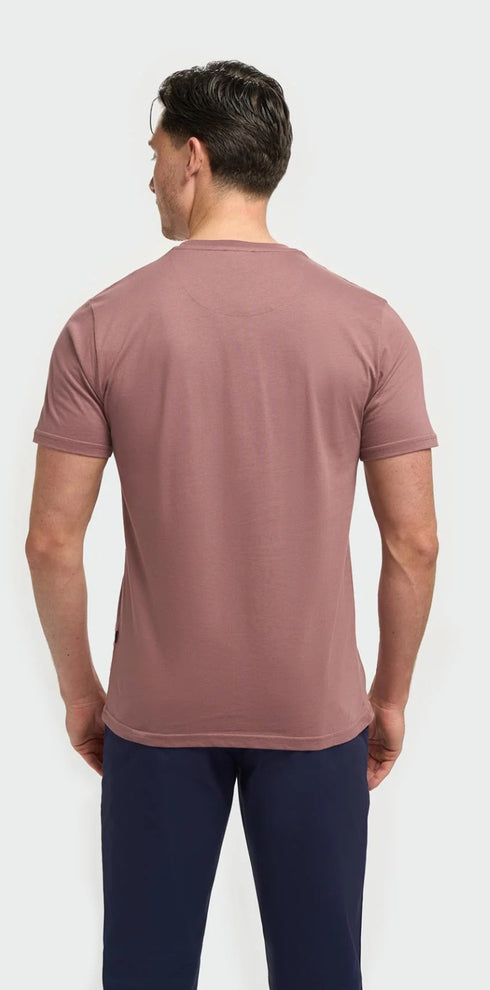 Sanchez Mauve Pure Cotton Stretch Fit Crew Neck T-Shirt