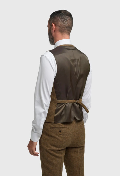 Cavani Thomas Brown Tweed Three Piece Suit