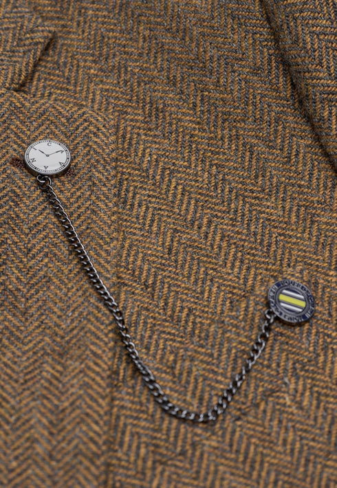 Cavani Thomas Brown Tweed Three Piece Suit