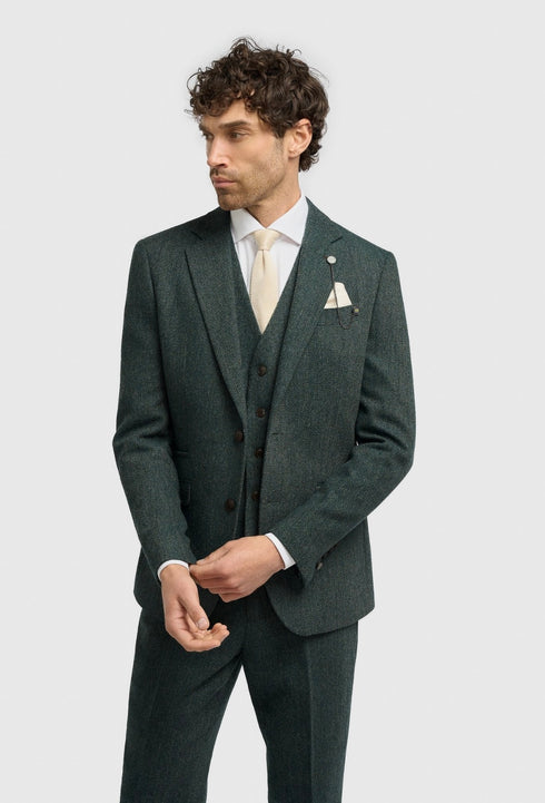 Cavani Thomas Lush Olive Tweed Three Piece